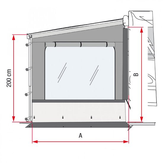 Fiamma Side W Pro Shade Zijpaneel met groot venster voor Fiamma F45s 300