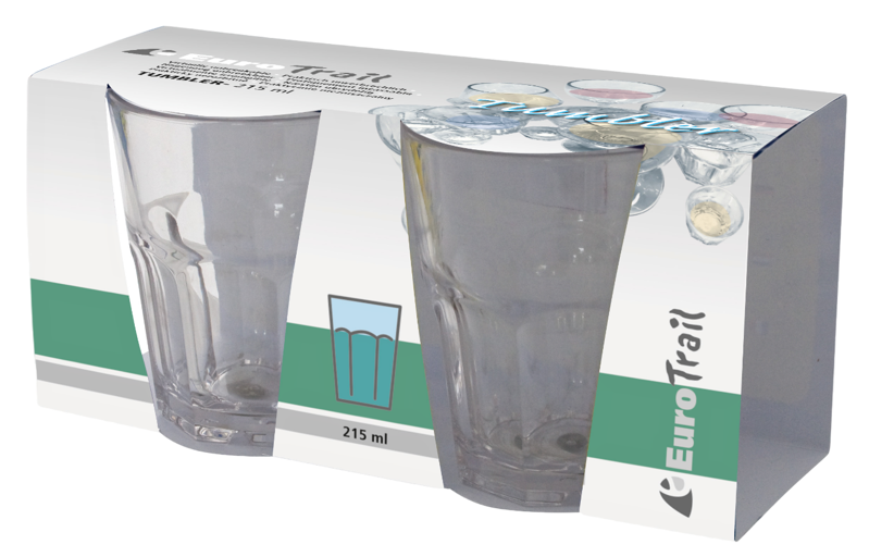 Euro Trail Tumblerglazen (2stuks) 215ml.